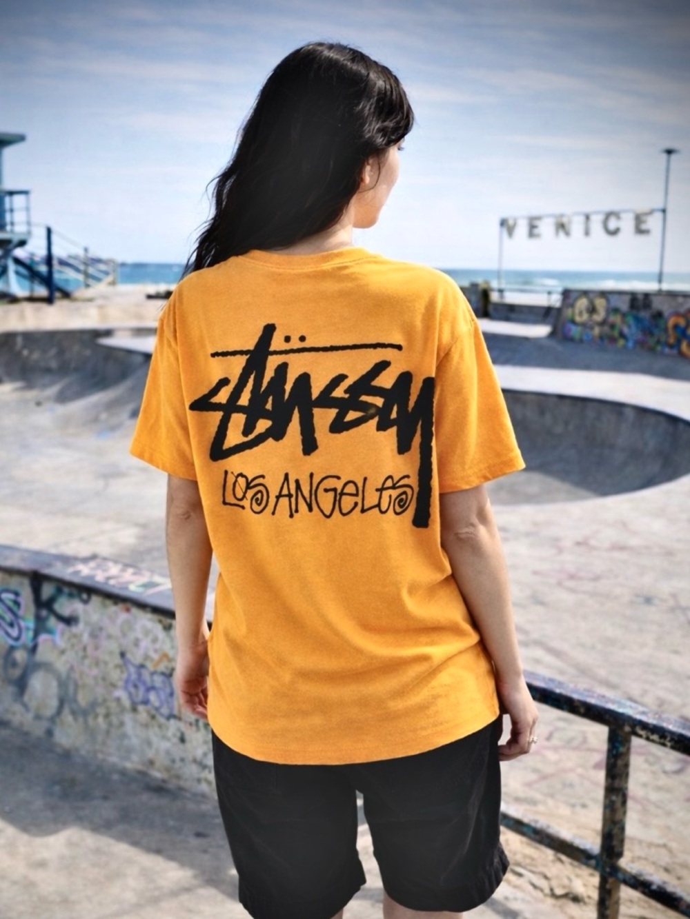 🆕 STUSSY LOS ANGELES T shirt Pigment Dyed new Stüssy ‘marigold’ colorway